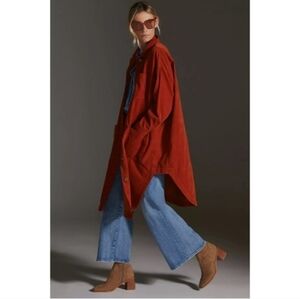 Pilcro Corduroy DUSTER Jacket in Rust